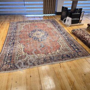 8a Vintage Turkish Isparta Rug 9.3x7